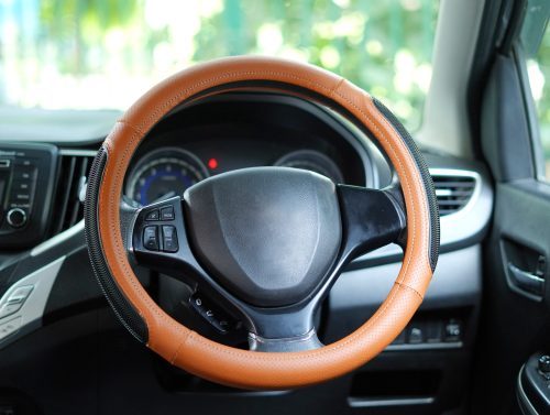 Kavach Car Steering Wheel Black and Brown