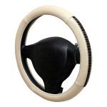 Kavach Superb Design Steering Cover For Car In Beige and Black