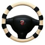 Car Steering Wheel Cover Black and Beige