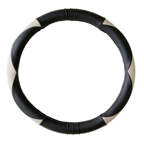 Classy Design Car Steering Wheel Cover Black and Beige