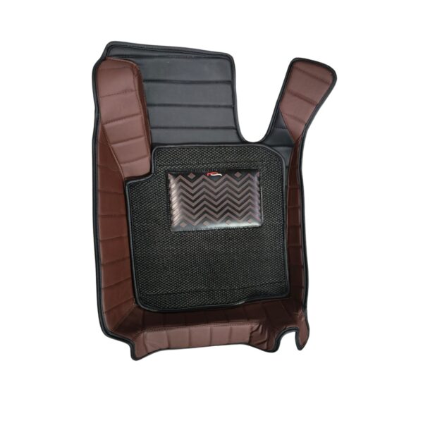 9D Car Floor Mat in Black and Brown Color