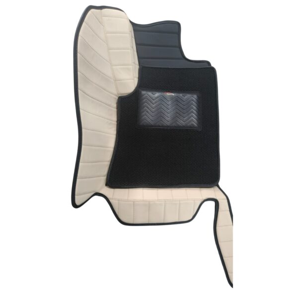 9 D Car Floor Mat Black & Beige Color